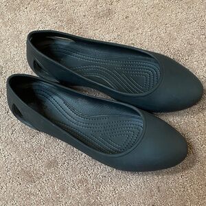 CROCS Women's Black Slip-On Ballet Flats 9W Lightweight Spring Summer